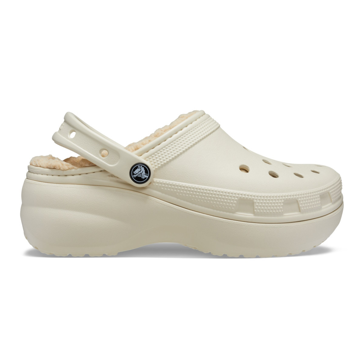 Saboti Crocs Classic Platform Lined Clog Bej - Bone - imagine 7